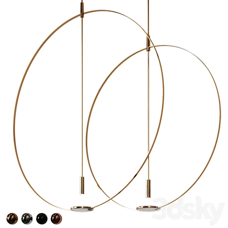 Giustini and Stagetti MAGNIFIER CEILING LAMP Gold Black Chrome Bromze 3DS Max