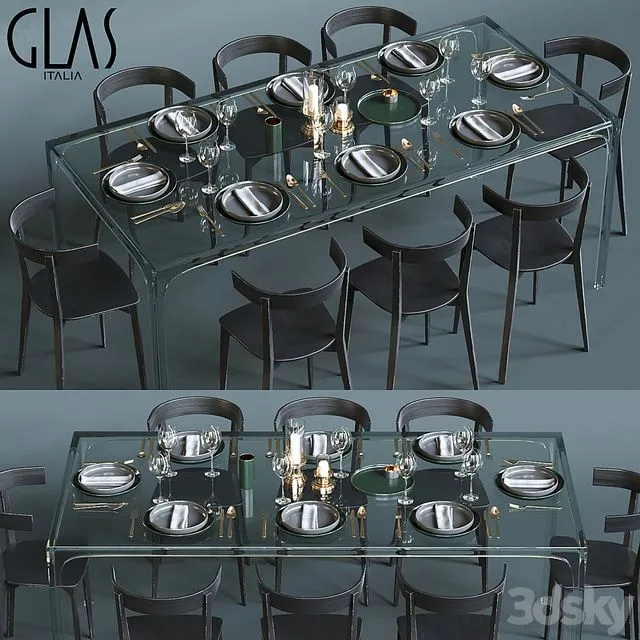 Glas Italia table set 3dsMax Model