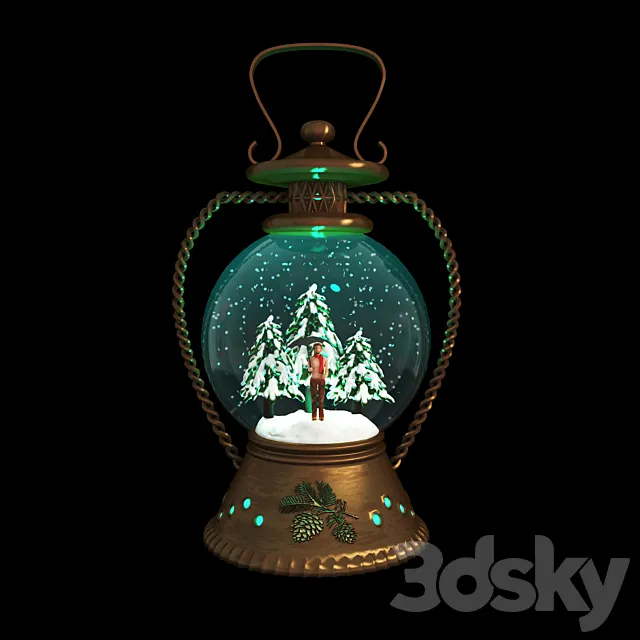 Glass ball with snow _ lamp 3DS Max Model