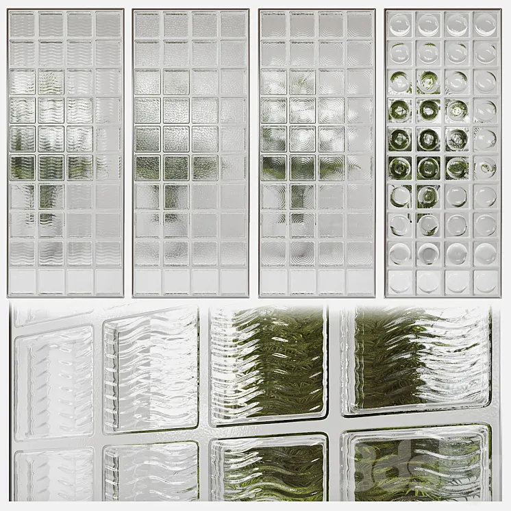 Glass block partition 4 3DS Max