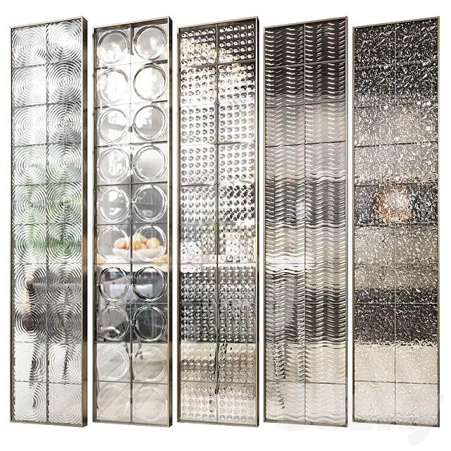 Glass block partition 5 3ds Max