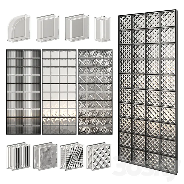 Glass Block Wall 01 3DSMax File