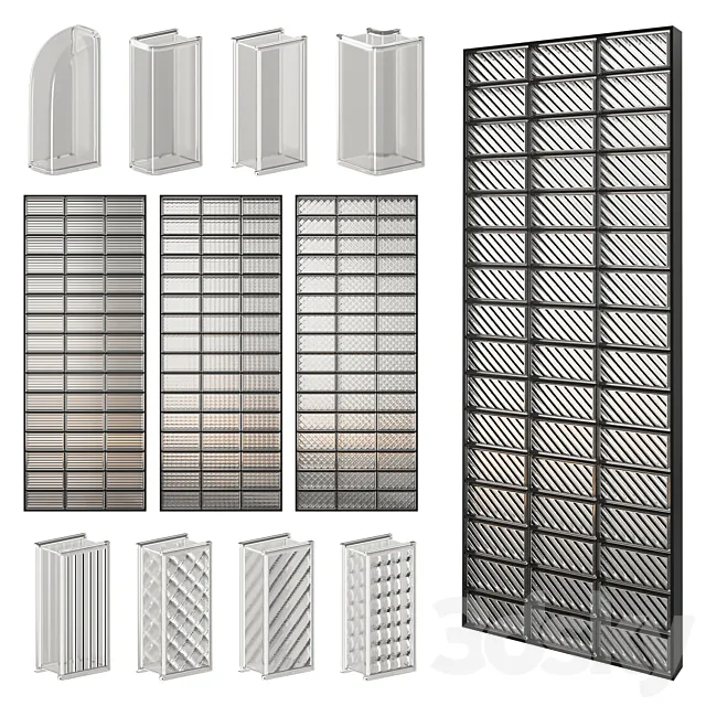 Glass Block Wall 04 3ds Max
