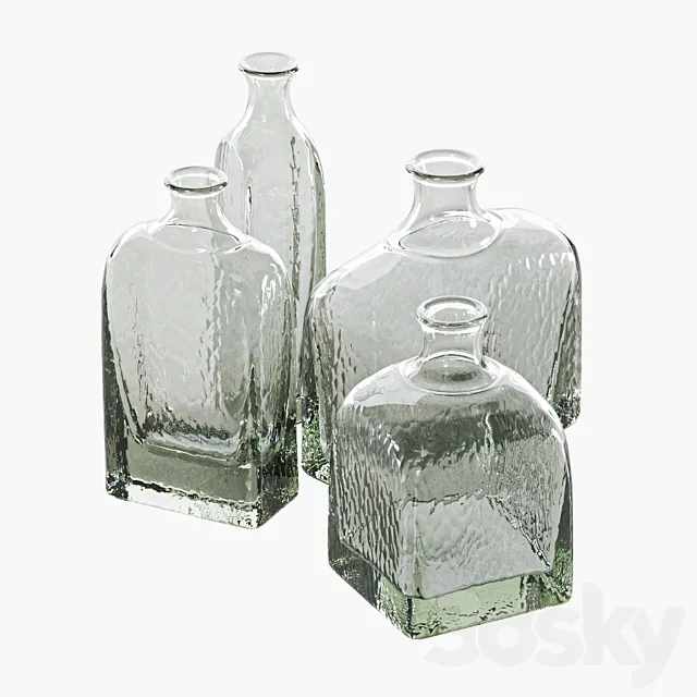 Glass bottle vases 3DS Max Model