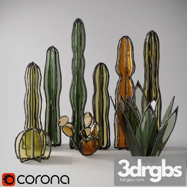 Glass cacti and succulents 3dsmax Download