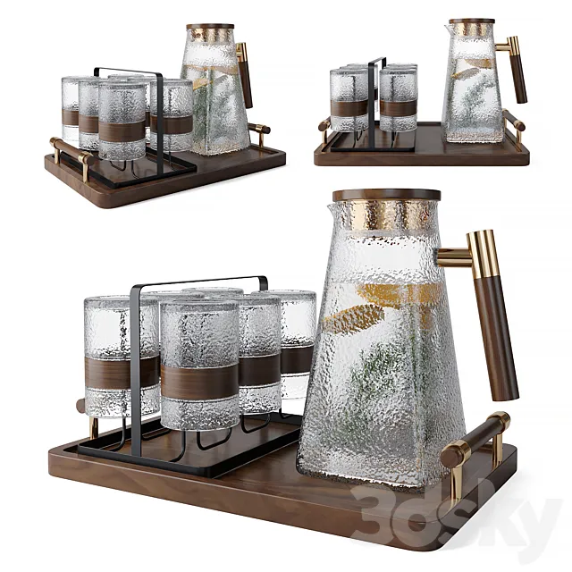 Glass Decanter Set 3 3ds Max