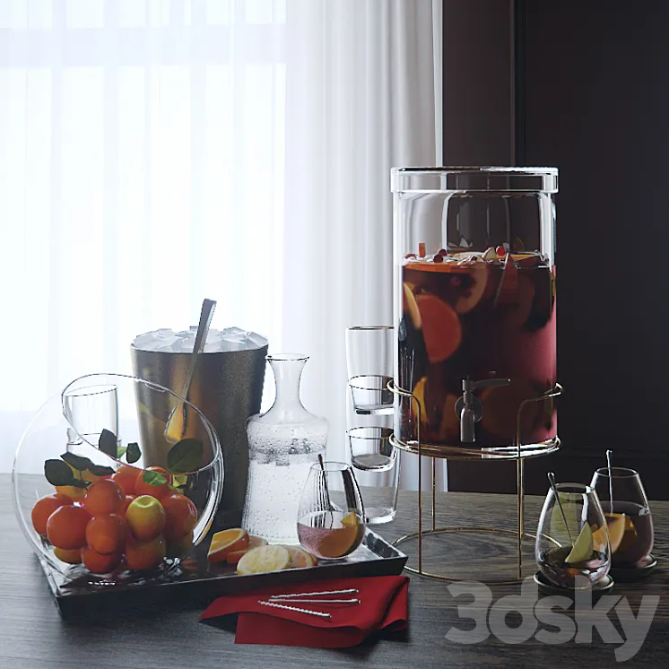 Glass drink dispenser by Crate and Barrel 3DS Max