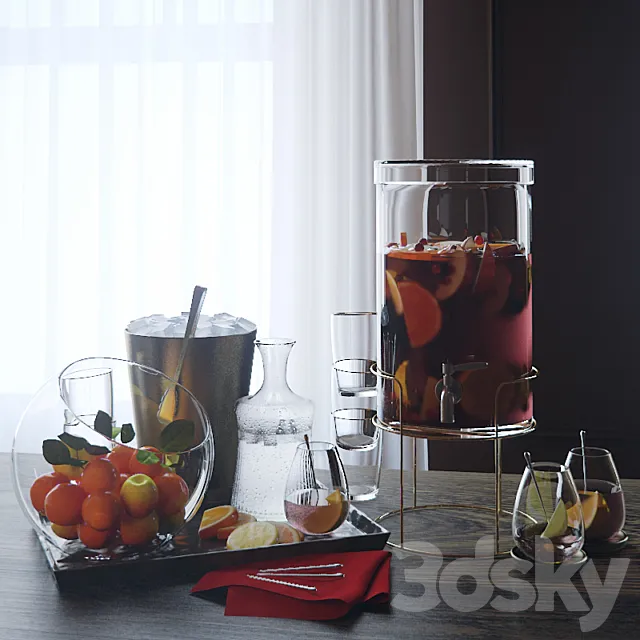 Glass drink dispenser by Crate and Barrel 3DSMax File