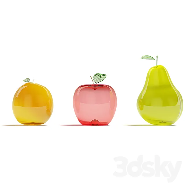 Glass fruits 3DS Max Model