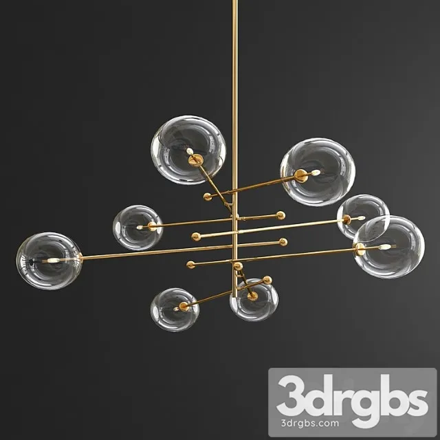 Glass globe mobile 8 arm chandelier – gold