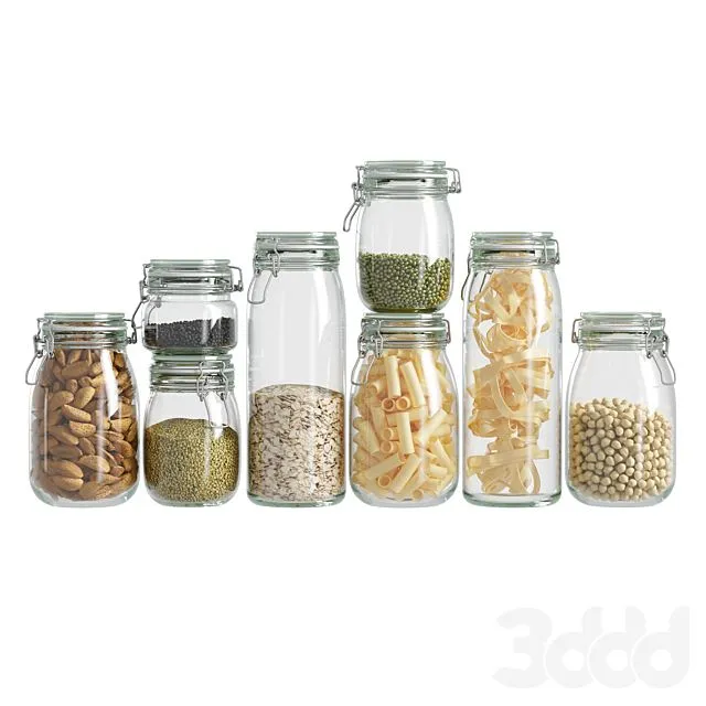 glass jar set 3dsMax Model