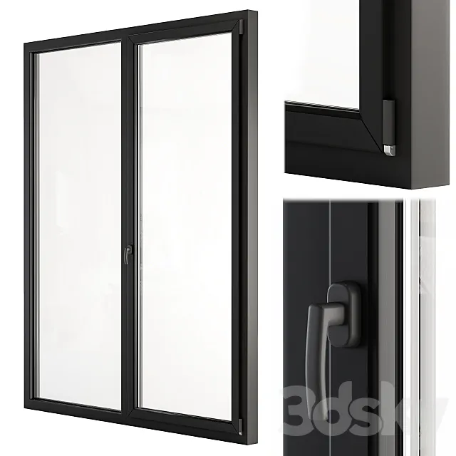 Glass Modern Door Black 3ds Max