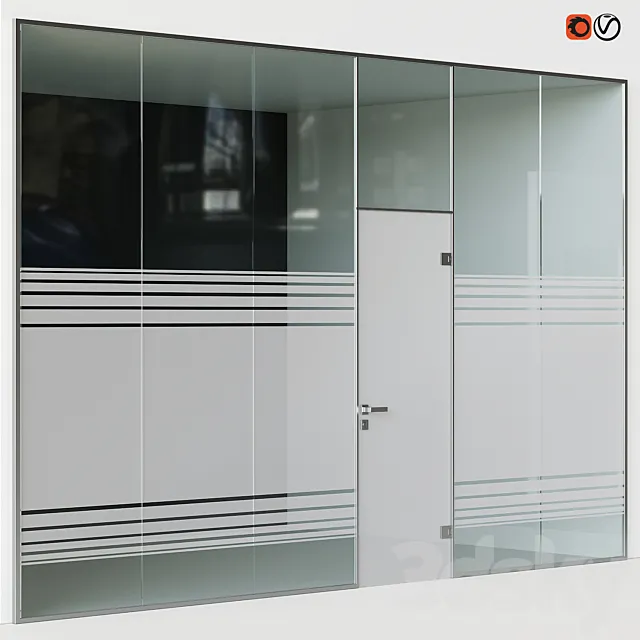 Glass office partitions Doors 3DS Max Model