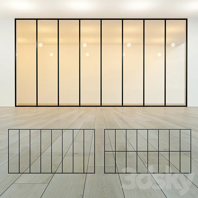 Glass partition 18 3ds Max