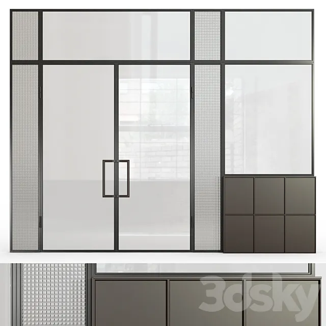 Glass partition 9 3ds Max