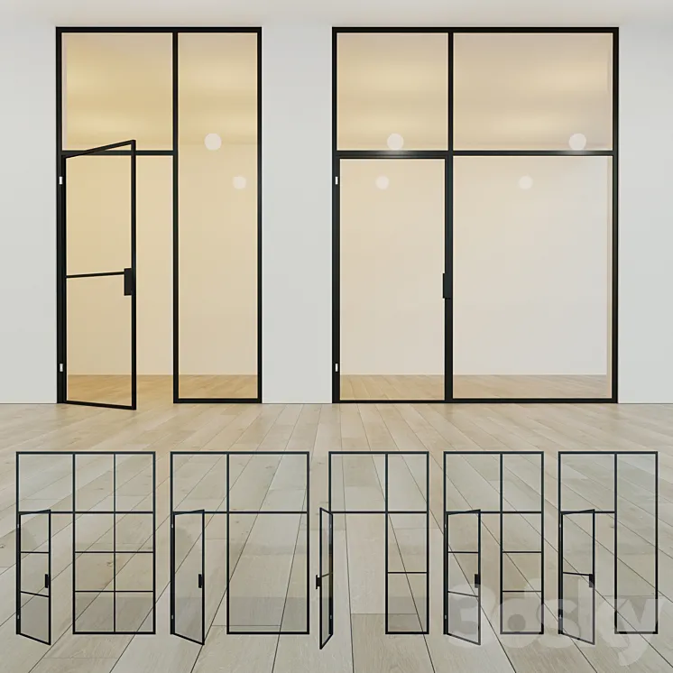 Glass partition. A door. eleven 3DS Max