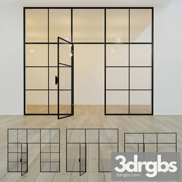 Glass partition. a door. ten 3dsmax Download