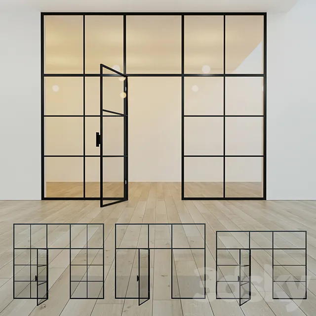 Glass partition. A door. ten 3DSMax File