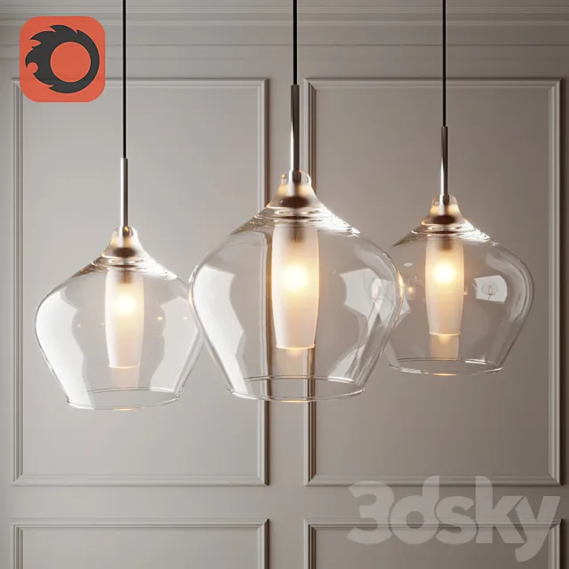 Glass pedant lamp 3ds Max