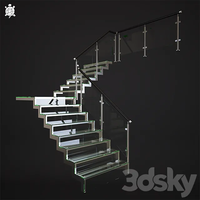 Glass Stairs 3DSMax File