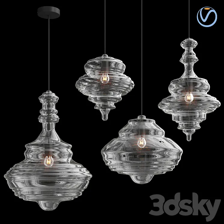 Glass suspension collection 3DS Max Model