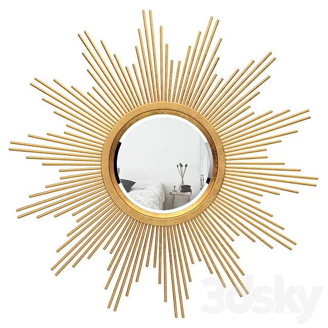 Glasser Metal Starburst Wall Mirror VARK7277 3ds Max