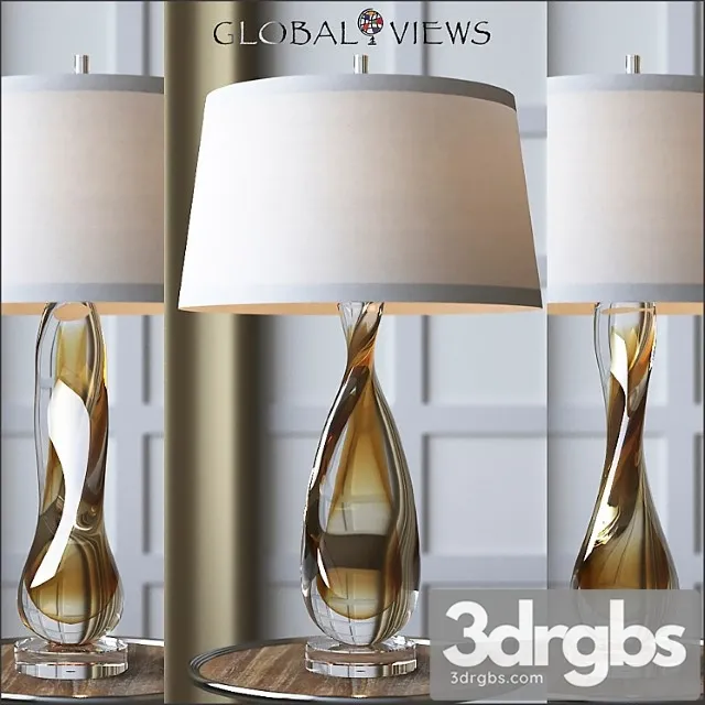Global views amber twisted art glass lamp 3dsmax Download
