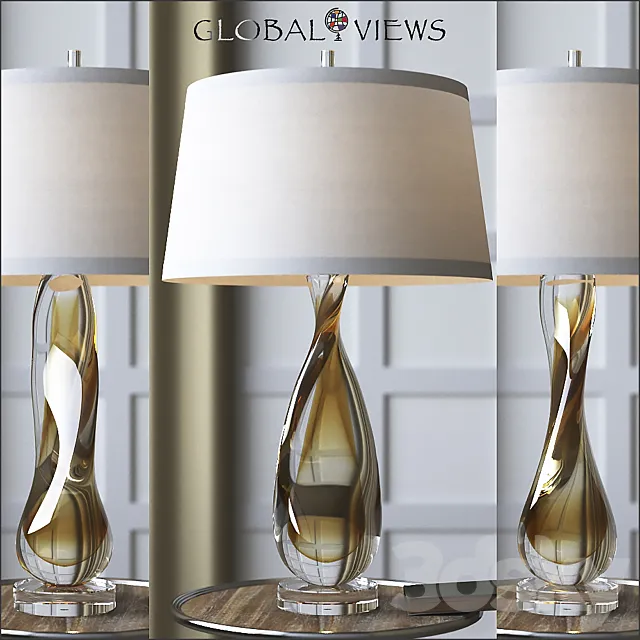 Global Views Amber Twisted Art Glass Lamp 3DSMax File