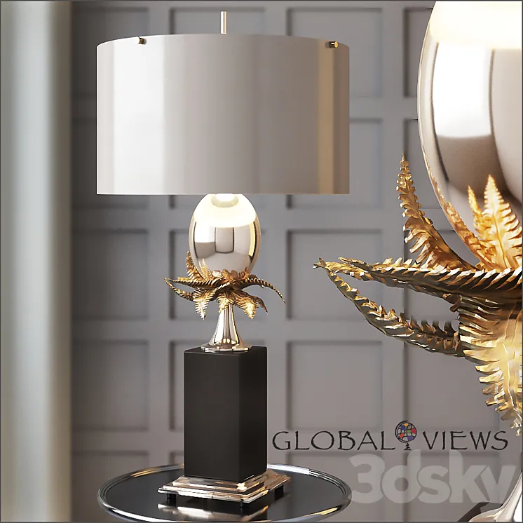 Global Views Egg and Palm Lamp 3DS Max