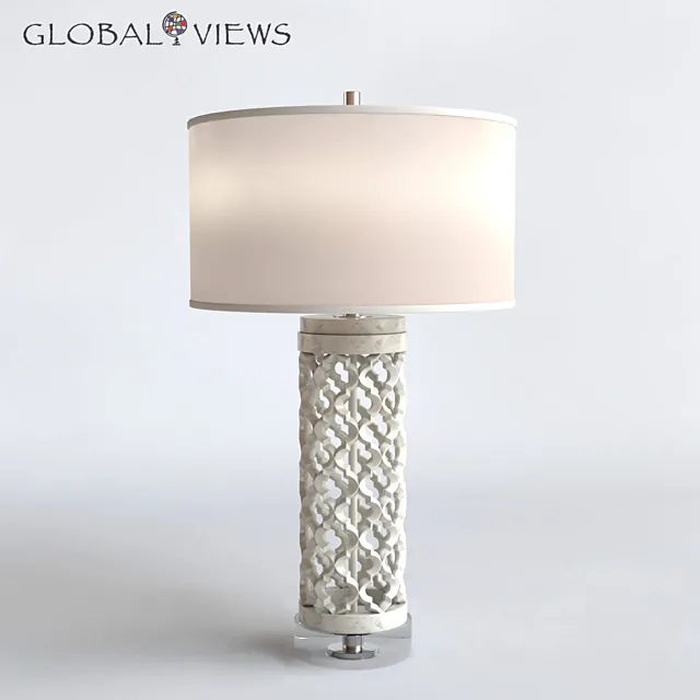 Global Views Lighting Arabesque Round Marble Table Lamp 3DSMax File
