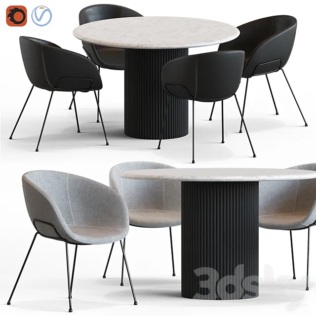 Globewest Benjamin Table and Duke Chair 3DS Max Model