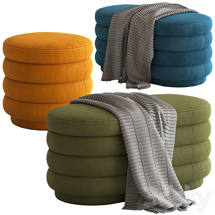 Globewest Ribbed Ottoman 3DS Max