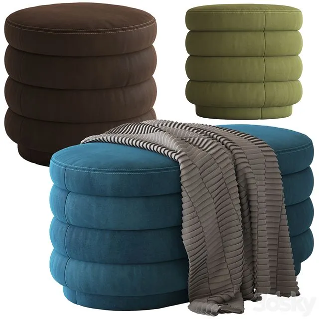 Globewest Ribbed Ottoman 3dsMax Model