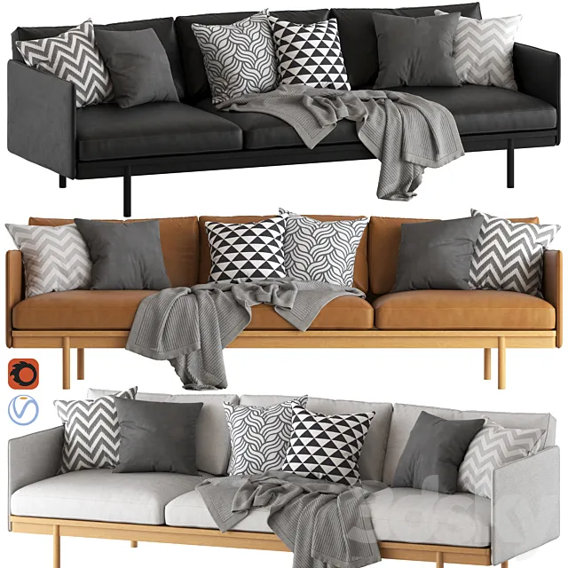 Globewest Tolv Pensive 3-Seater Sofa 3ds Max