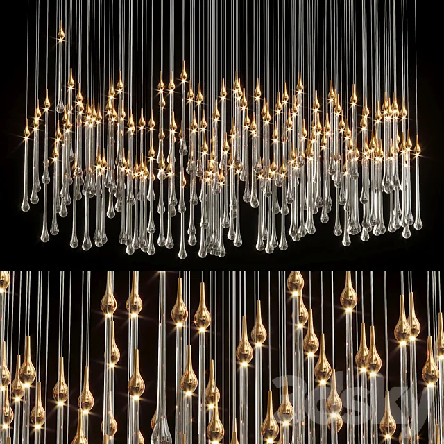 Glockiny Tear Drop Chandelier 3ds Max