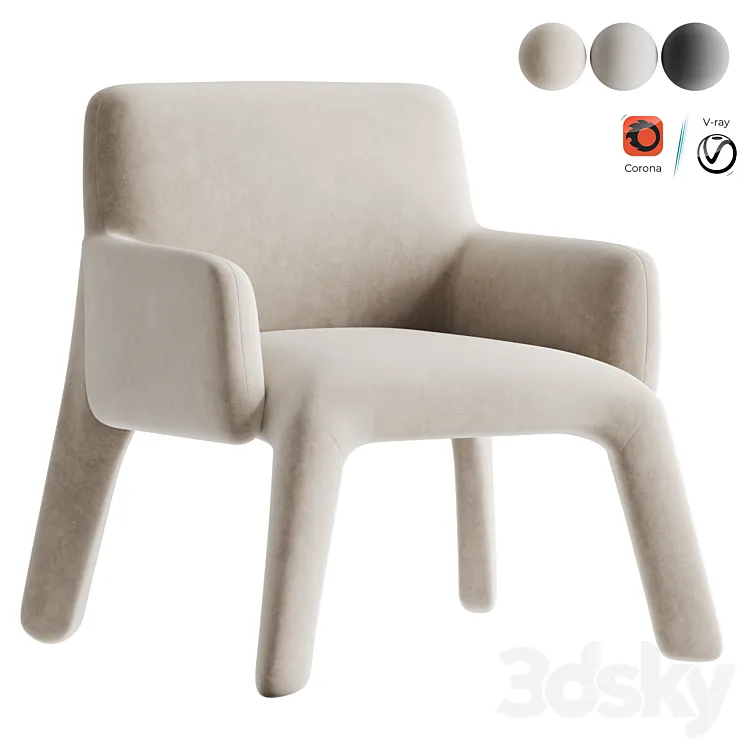 Glove Up Molteni Armchair 3DS Max