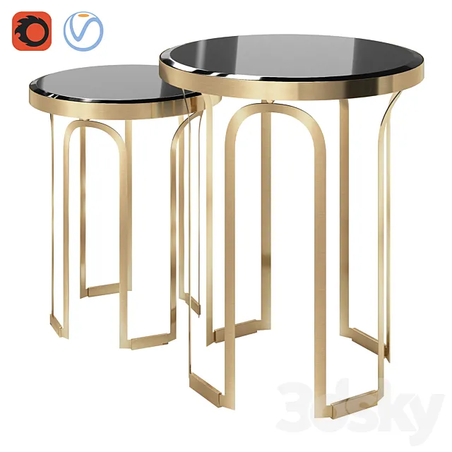 Gold Castle Tower Side Table 3ds Max