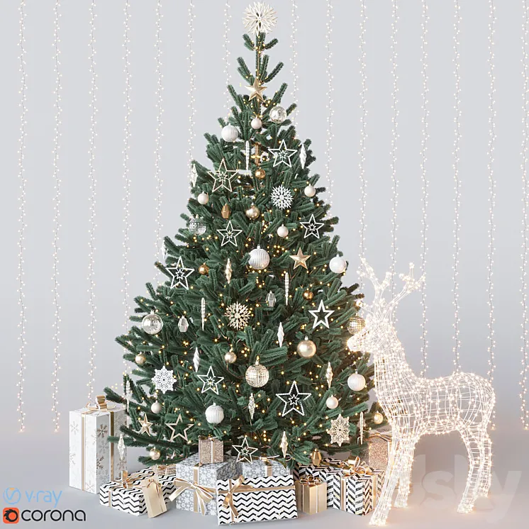 Gold christmas tree 3DS Max