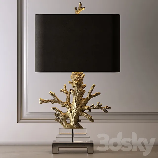 Gold coral table lamp 3DS Max Model