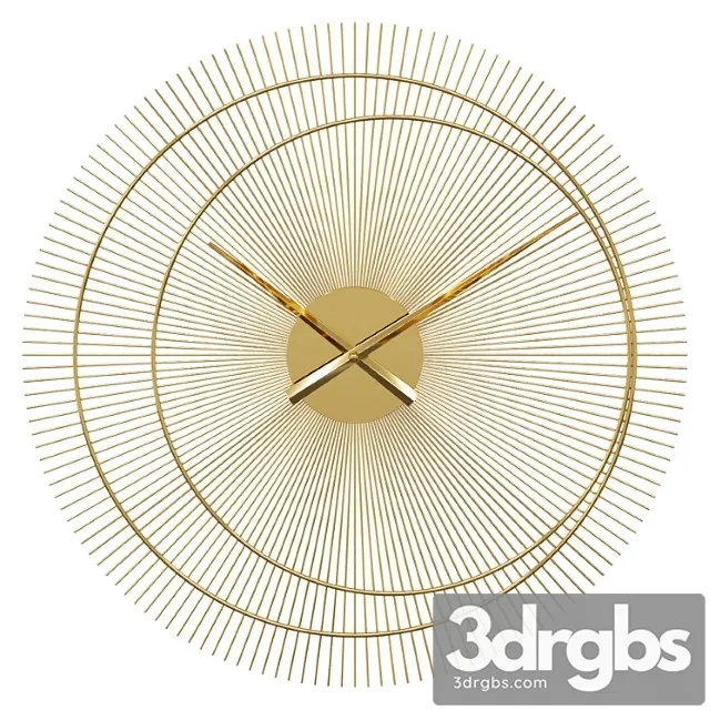 Gold metal clock d60cm wall clock dubai 3dsmax Download