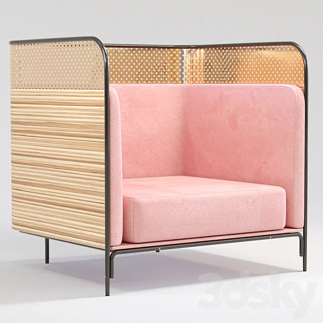 gold-pink-chair 3DSMax File