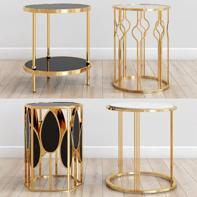 Gold side tables 3dsMax Model