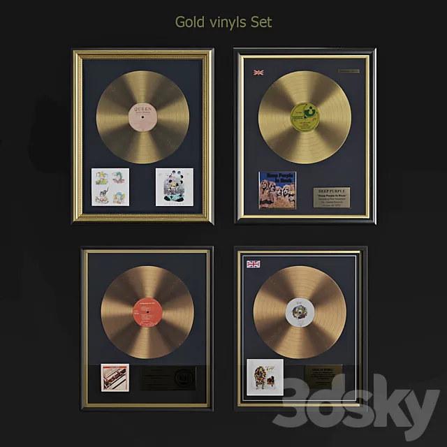 Gold vinyls set 3ds Max