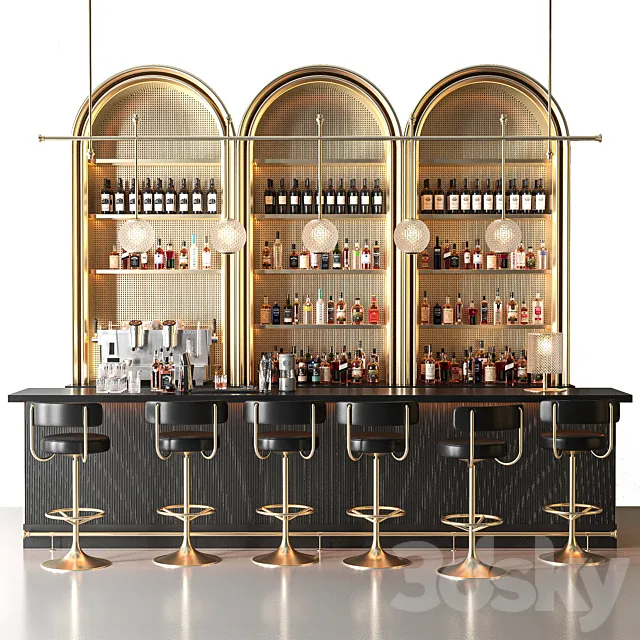 golden bar 3DS Max Model