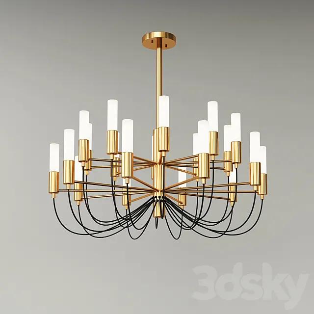 Golden Iron Led Chandelier 3ds Max