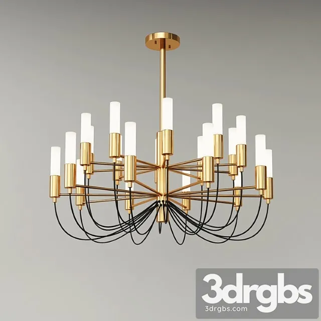 Golden iron led chandelier