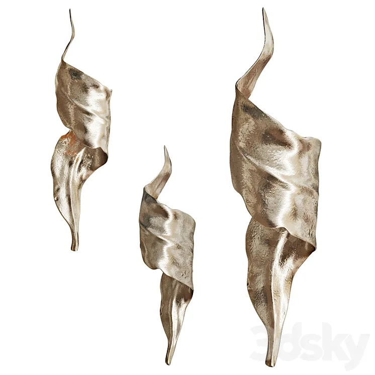 Golden wall sconce LEAF | VetviStore 3DS Max