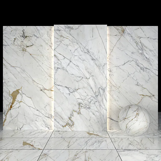 Golden white marble 3ds Max