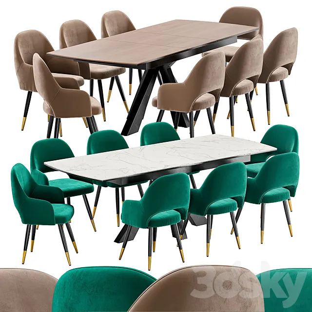 Goldie dining chair and Rovigo 170 table 3ds Max