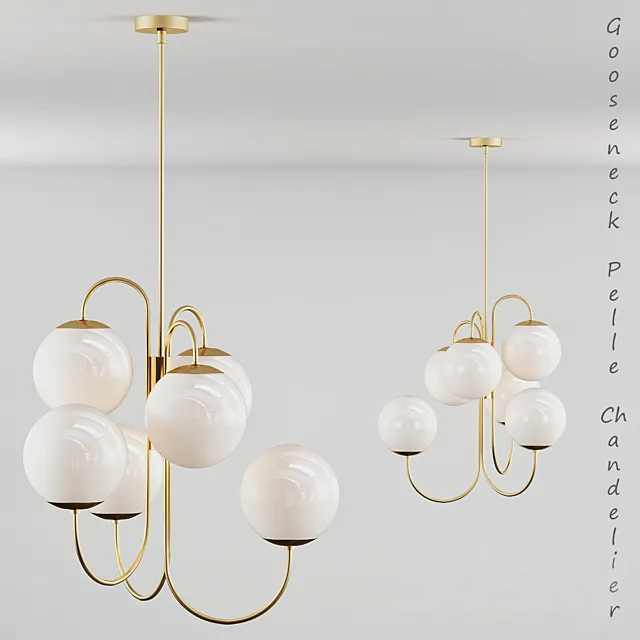 Gooseneck pelle chandelier 3ds Max